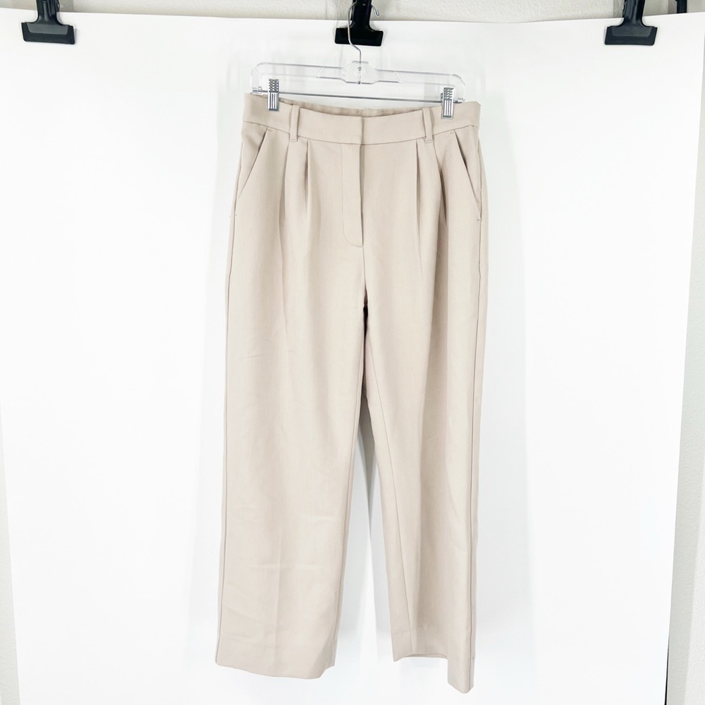 Abercrombie & Fitch Pleated High Rise Wide Leg Trouser Pants